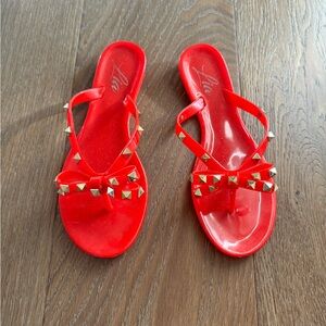 Studded Bow Flip Flops